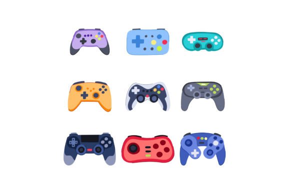 Download Gamepad Set Cartoon Vector Illustration - Gamepad Collection