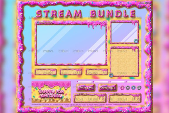 Download Donut Kawaii Twitch Overlay Package - Premium Resources