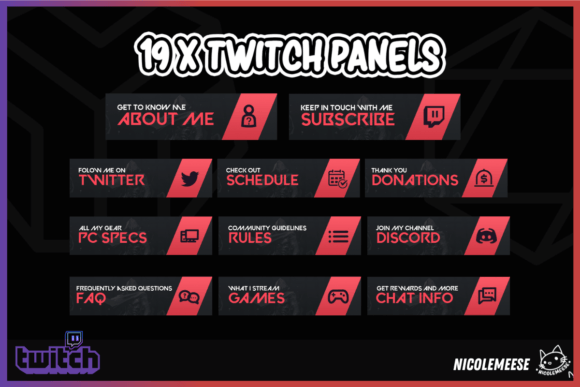 Download Valorant Twitch Panels Streaming Overlay - Premium Bundle