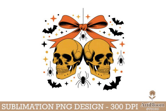 Download Double Golden Skull Halloween Vibe Png - Halloween vibe Collection
