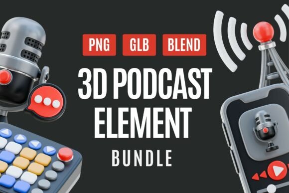 Download 3D Podcast Element Bundle - Premium Resources